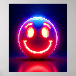 Poster Neon Smile: Feliz Brilho