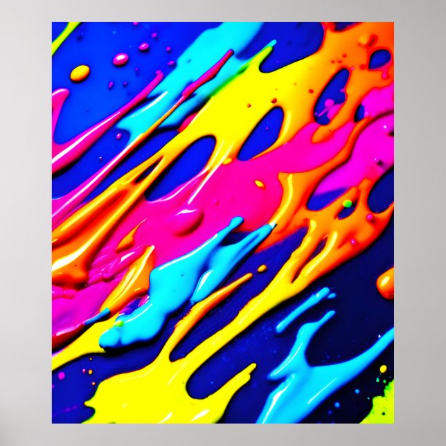 Poster Neon Splatter Design (Frente)