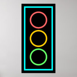 Póster Neon Stoplight