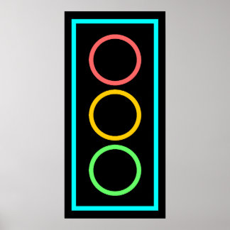 Póster Neon Stoplight