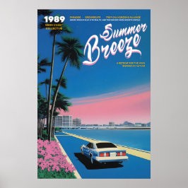 Poster Neon Sunset Miami Art Print 80s Retro Summer