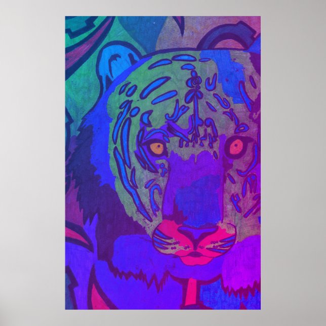 Poster Neon Tiger BlackLight (Frente)