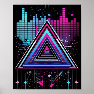 Poster Neon Triangle Abstrato