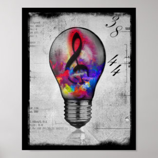 Poster Neon Trible Música Ideia
