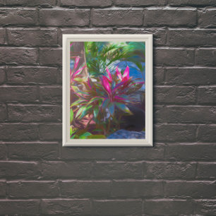 Póster Neon Tropical Blooming Foliage