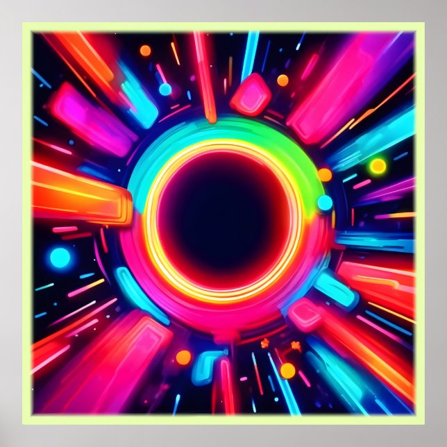 Poster Neon Vortex de Arte Leve (Frente)