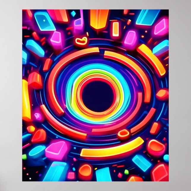 Poster Neon Vortex Odyssey (Frente)