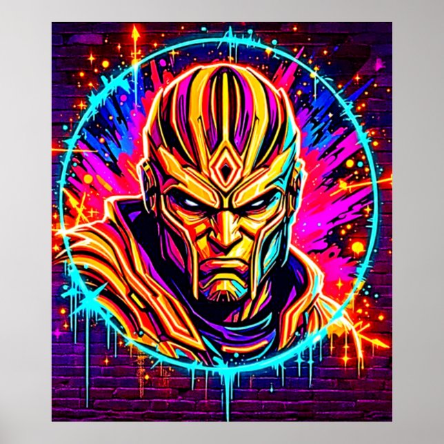 Poster Neon Warrior Power Art (Frente)