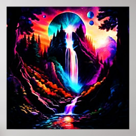 Poster Neon Waterfall