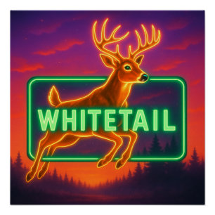 Póster Neon Whitetail Poster