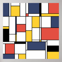 Neoplasticismo abstrato de linhas e formas