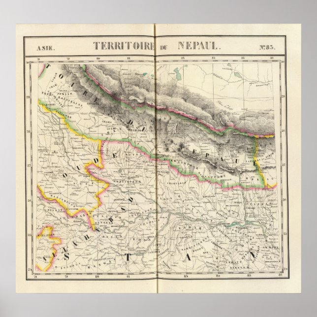 Póster Nepal, Ásia 83 (Frente)