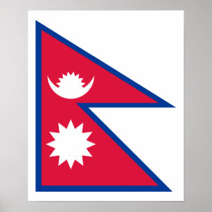 Póster Nepal - Bandeira do Nepal