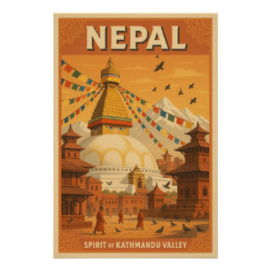 Póster Nepal - Espírito do Vale de Catmandu