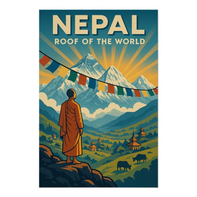Póster Nepal - Telhado do Mundo (Frente)