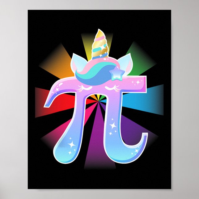 Poster Nerd De Matemática Do Unicorn Pi Day T Shirt Ofere (Frente)