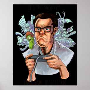 Poster NERD de Videogame com Raiva AVGN