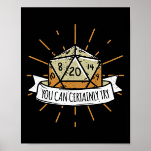 Poster Nerd Jogo de Tabuleiro Dungeon Você Pode Certament