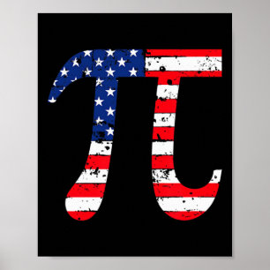 Poster Nerd Patriótico de Matemática do Pi Day American F
