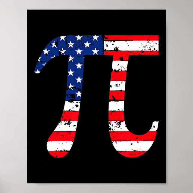 Poster Nerd Patriótico de Matemática do Pi Day American F (Frente)