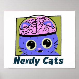 Poster Nerdy Cats, Design do cérebro