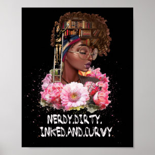 Poster Nerdy Dirty Inked Curvy Women Love Book