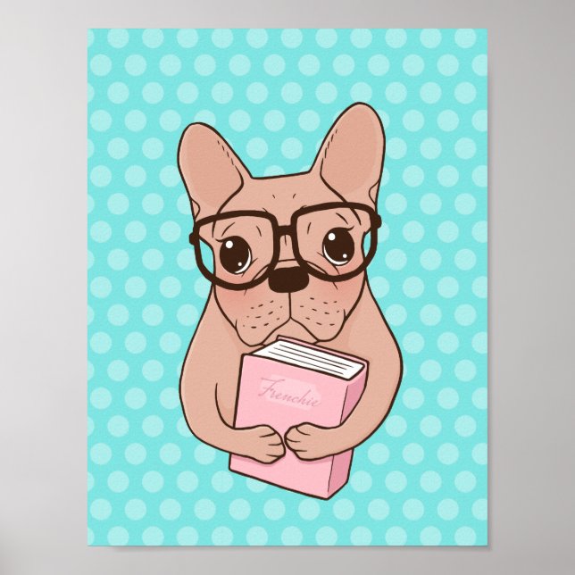 Póster Nerdy French Bulldog (Frente)