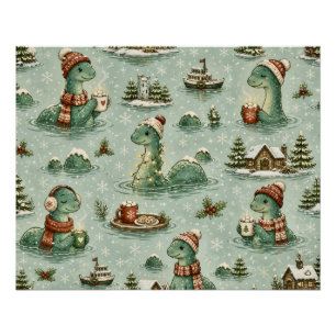 Póster Nessie do Natal Monstro do Lago Ness Aconchegante