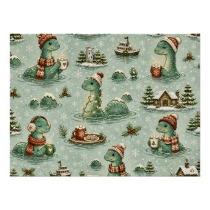 Póster Nessie do Natal Monstro do Lago Ness Aconchegante