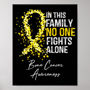 Poster nesta família luta sozinha conscientização do cânc