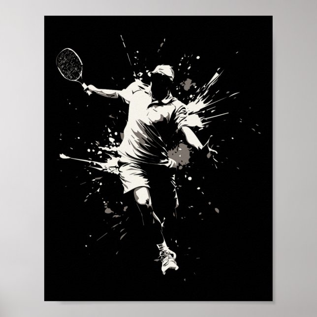 Poster Netday Court Game Paint Splash Dminton Player (Frente)