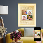 Poster Netos fazem a vida Colagem de Fotos Grande Russo<br><div class="desc">impressão de poster que você pode personalizar com sua própria colagem de fotos. O modelo está pronto para você adicionar 4 fotos dos netos. As fotos são exibidas em formato quadrado e enquadradas com a frase "netos fazem a vida grandiosa". Este poster de creme antigo e antigo é neutro e...</div>