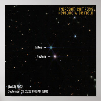 Poster Netuno NIRCam Wide James Webb Telescope JWST