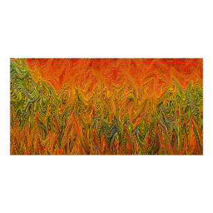 Póster "Neural Firestorm" - Abstrato amarelo laranja