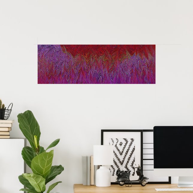 Poster "Neural Firestorm" Abstrato" Red Purple (Escritório em casa)