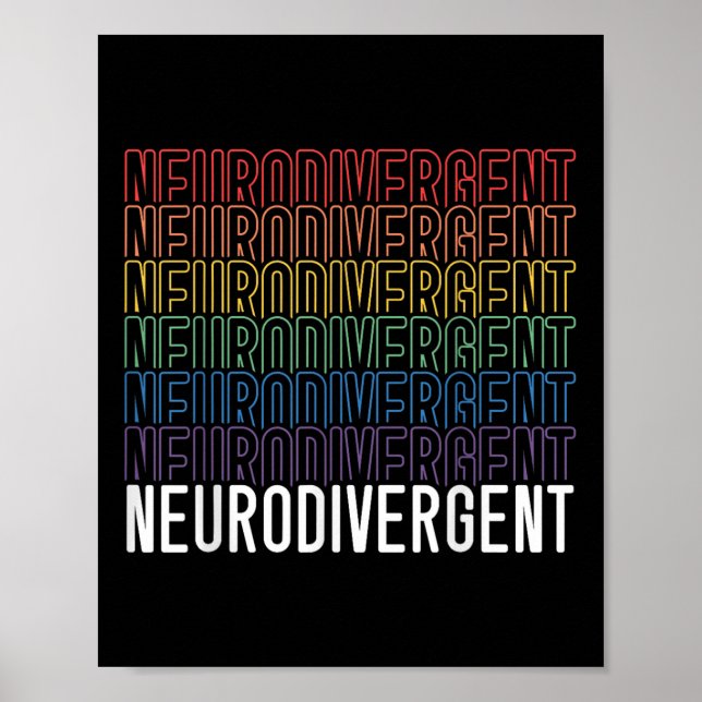Poster Neurodivergente Neurodiversidade Arco-Íris Adhd As (Frente)