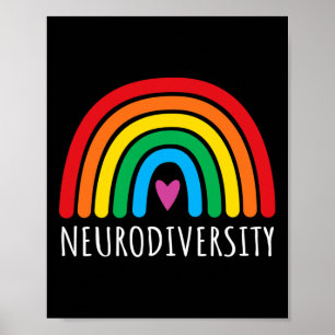 Poster Neurodiversidade Arco-Íris Autismo Sensibilização 