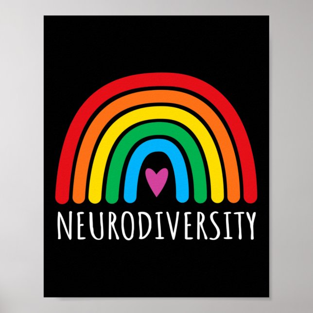 Poster Neurodiversidade Arco-Íris Autismo Sensibilização  (Frente)