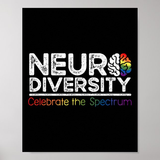 Poster Neurodiversidade Celebre Saúde Mental Adhd Autismo (Frente)