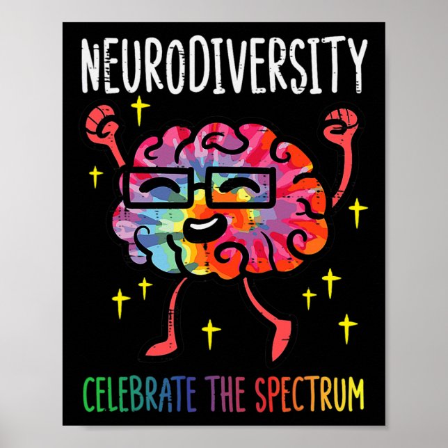 Poster Neurodiversidade Cérebro Autismo Sensibilização e  (Frente)