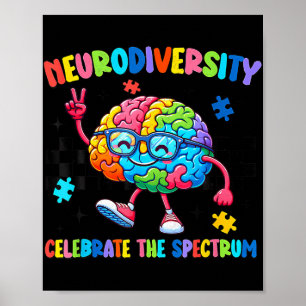 Poster Neurodiversidade Cérebro Autismo Sensibilização e