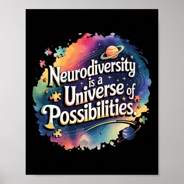 Poster Neurodiversidade Universo de Possibilidades Leilão (Frente)