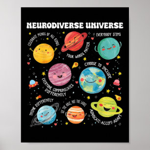 Poster Neurodiversificada Planeta Uniforme Autismo Sensib