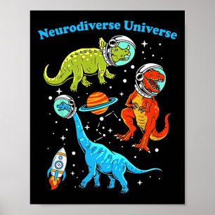 Poster Neurodiversificado Espaço dos Dinossauros Universo