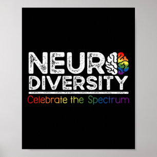 Poster Neurodiversity celebra saúde mental adhd autismo