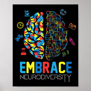 Poster Neurodiversity Shirt Embriagem com o Autismo ADHD