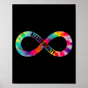 Poster Neurodiversity Tie Dye Infinity Sinal Autism Aware