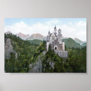 Póster Neuschwanstein Castle Lithograph