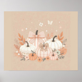Poster Neutral Fall Pumpkin Wall Art