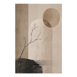 Póster Neutral Japandi Poster – Minimalist Wabi Sabi